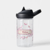 Floral Cherry Blossom | roze monogram Waterfles (Links)
