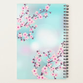 Floral Cherry Blossom roze turquoise naam en jaar Planner (Achterkant)
