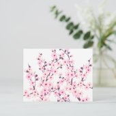 Floral Cherry Blossom (Sakura) Briefkaart (Staand voorkant)