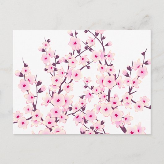 Floral Cherry Blossom (Sakura) Briefkaart (Voorkant)