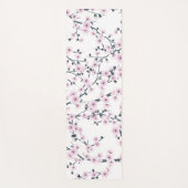 Floral Cherry Blossom Sakura Pink White Pattern Yogamat (Voorkant)