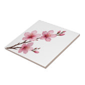 Floral Cherry Blossom (Sakura) Pink White Tegeltje (Zijkant)