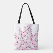 Floral Cherry Blossom (Sakura) Pink White Tote Bag (Achterkant)