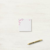 Floral Cherry Blossom Silver Glitter Post-it® Notes (Op bureau)