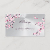 Floral Cherry Blossom Thank You Business Card Visitekaartje (Achterkant)