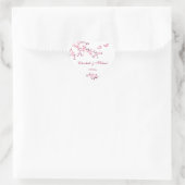 Floral Cherry Blossom Wedding Hart Sticker (Tas)