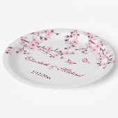 Floral Cherry Blossom Wedding Papieren Bordje (Gekanteld)
