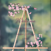 Floral Cherry Blossom Wedding Welkom Acryl Bord (Neutraal)