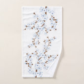 Floral Cherry Blossom White Blue Bad Handdoek (Handdoek)