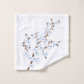 Floral Cherry Blossom White Blue Bad Handdoek (Wasdoekje)
