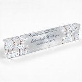 Floral Cherry Blossom White Blue Silver Naambordje