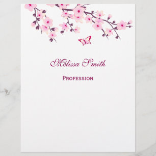 Floral Cherry Blossom White Pink Flyer