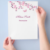 Floral Cherry Blossom White Pink Flyer (Hand)