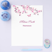 Floral Cherry Blossom White Pink Flyer (Enkel)