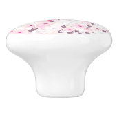 Floral Cherry Blossoms Butterflies Pink White Keramische Knop (Zijkant)