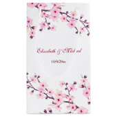 Floral Cherry Blossoms Custom Wedding Klein Cadeauzakje (Achterkant)