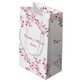 Floral Cherry Blossoms Custom Wedding Klein Cadeauzakje (Achterkant Gekanteld)