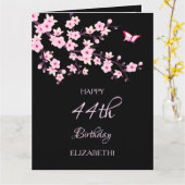 Floral Cherry Blossoms Happy Birthday Kaart (Gele Bloem)