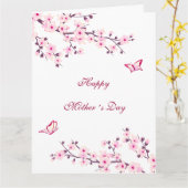 Floral Cherry Blossoms Happy Mother's Day Kaart (Gele Bloem)