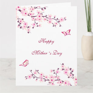 Floral Cherry Blossoms Happy Mother's Day Kaart