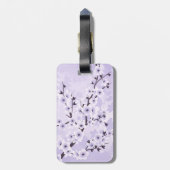 Floral Cherry Blossoms Paars personaliseren Bagagelabel (Achterkant verticaal)