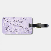 Floral Cherry Blossoms Paars personaliseren Bagagelabel (Achterkant horizontaal)