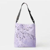 Floral Cherry Blossoms Paars personaliseren Crossbody Tas (Achterkant)