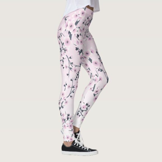 Floral Cherry Blossoms Pink Leggings (Rechts)