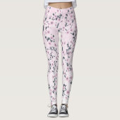 Floral Cherry Blossoms Pink Leggings (Voorkant)