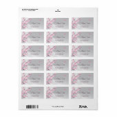 Floral Cherry Blossoms Pink Silver Etiket (Full Sheet)