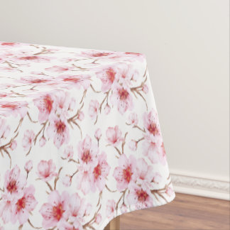 Floral Cherry Blossoms Pink White Tafelkleed