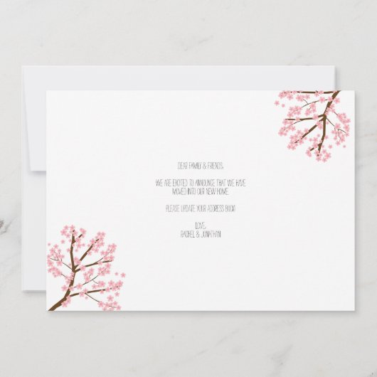 Floral Cherry Blossoms Sakura Tree We hebben verpl Kaart (Achterkant)