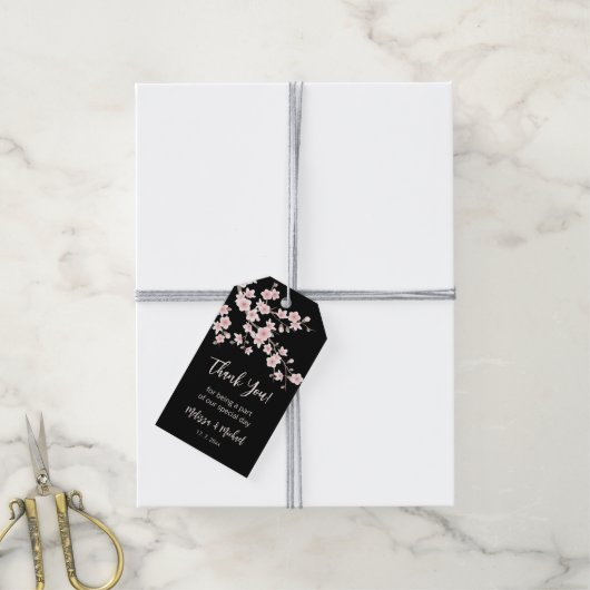 Floral Cherry Blossoms Thank You Cadeaulabel (Met Touw)