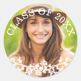 Floral Chic Afstuderen Class Envelope Seal Ronde Sticker