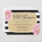 Floral Chic Baby shower Invitation / Champagne Kaart (Voorkant)