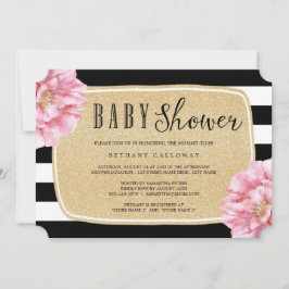 Floral Chic Baby shower Invitation / Champagne Kaart