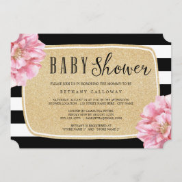 Floral Chic Baby shower Invitation / Champagne Kaart