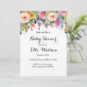 Floral Chic Baby shower Invitation Kaart (Staand voorkant)