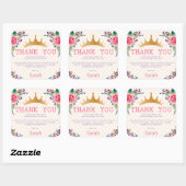 Floral Chic Birthday Dank u Vierkante Sticker (Vel)