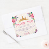 Floral Chic Birthday Dank u Vierkante Sticker (Envelop)