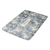  floral chic blauw toile de jouy monogram badmat (Gekanteld)