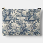  floral chic blauw toile de jouy monogram etui (Voorkant)