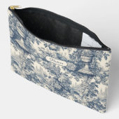  floral chic blauw toile de jouy monogram etui (Open)