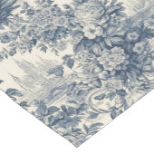  floral chic blauw toile de jouy monogram korte tafelloper (Hoek)