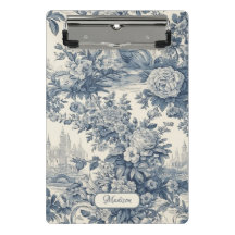  floral chic blauw toile de jouy monogram