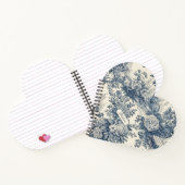 floral chic blauw toile de jouy monogram notitieboek (Binnen)