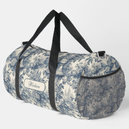  floral chic blauw toile de jouy monogram plunjezak
