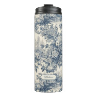  floral chic blauw toile de jouy monogram