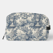  floral chic blauw toile de jouy monogram toilettasje (Achterkant)