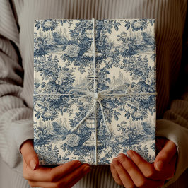 floral chic Blue toile de jouy Cadeaupapier